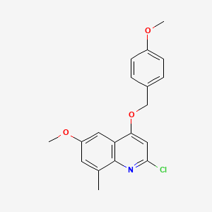 molecular formula C19H18ClNO3 B8549179 2-Chloro-6-methoxy-4-(4-methoxybenzyloxy)-8-methyl-quinoline 