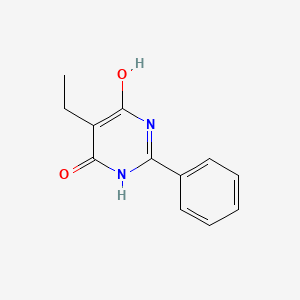 molecular formula C12H12N2O2 B8549220 5-ethyl-6-hydroxy-2-phenyl-4(3H)-pyrimidinone 