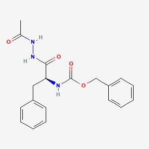 molecular formula C19H21N3O4 B8549228 benzyl N-[(1S)-1-(N'-acetylhydrazinecarbonyl)-2-phenylethyl]carbamate 