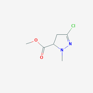 molecular formula C6H9ClN2O2 B8549237 methyl 3-chloro-1-methyl-4,5-dihydro-1H-pyrazole-5-carboxylate 