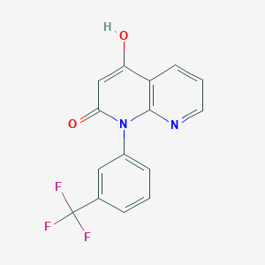 molecular formula C15H9F3N2O2 B8549246 4-Hydroxy-1-[3-(trifluoromethyl)phenyl]-1,8-naphthyridin-2(1h)-one CAS No. 115892-07-4