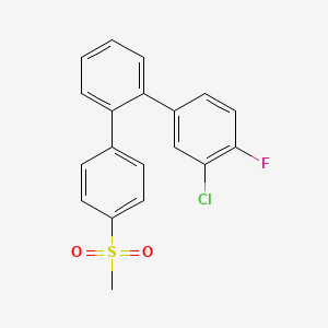 molecular formula C19H14ClFO2S B8549257 2-Chloro-1-fluoro-4-[2-(4-methylsulfonylphenyl)phenyl]benzene CAS No. 175883-06-4