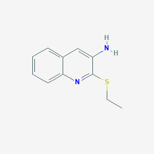 molecular formula C11H12N2S B8549288 2-(Ethylthio)quinolin-3-amine 