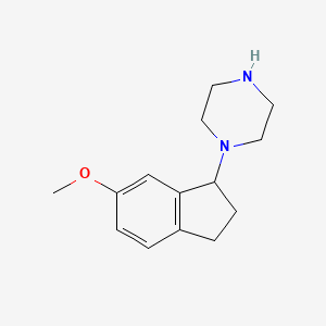 molecular formula C14H20N2O B8549301 (6-Methoxy-indan-1-yl)piperazine 