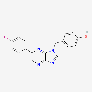 B8549305 4-[[5-(4-Fluorophenyl)imidazo[4,5-b]pyrazin-3-yl]methyl]phenol CAS No. 827602-55-1