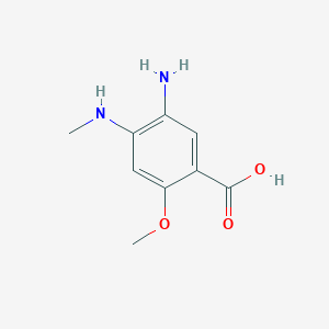 molecular formula C9H12N2O3 B8549330 5-Amino-2-methoxy-4-(methylamino)benzoic acid 