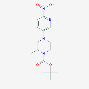 molecular formula C15H22N4O4 B8549346 2-Methyl-4-(6-nitro-pyridin-3-yl)-piperazine-1-carboxylic acid tert-butyl ester 