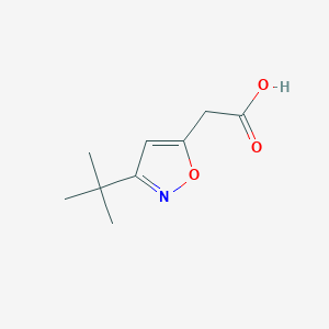 molecular formula C9H13NO3 B8549469 3(t-Butyl)isoxazole-5-yl-acetic acid 