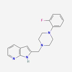 molecular formula C18H19FN4 B8549502 1h-Pyrrolo[2,3-b]pyridine,2-[[4-(2-fluorophenyl)-1-piperazinyl]methyl]- 