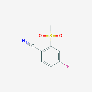molecular formula C8H6FNO2S B8549507 4-Fluoro-2-(methylsulfonyl)benzonitrile 