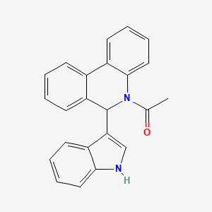 molecular formula C23H18N2O B8549522 1-[6-(1H-indol-3-yl)-6H-phenanthridin-5-yl]ethanone CAS No. 380635-32-5