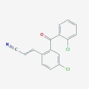 molecular formula C16H9Cl2NO B8549532 3-[4-Chloro-2-(2-chlorobenzoyl)phenyl]prop-2-enenitrile CAS No. 81993-03-5