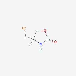 molecular formula C5H8BrNO2 B8549625 4-(Bromomethyl)-4-methyl-1,3-oxazolidin-2-one 