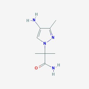 molecular formula C8H14N4O B8549780 2-(4-amino-3-methyl-1H-pyrazol-1-yl)-2-methylpropanamide 