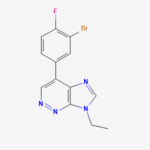 molecular formula C13H10BrFN4 B8549802 6-(3-Bromo-4-fluorophenyl)-9-ethyl-9H-imidazo[4,5-c]pyridazine 