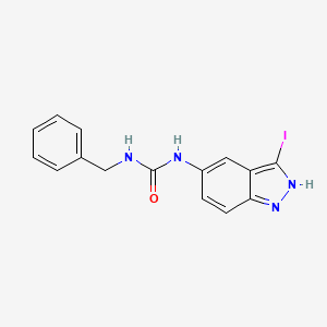 molecular formula C15H13IN4O B8549821 1-benzyl-3-(3-iodo-1H-indazol-5-yl)-urea 