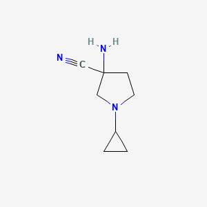 molecular formula C8H13N3 B8549826 3-Amino-3-cyano-1-cyclopropyl-pyrrolidine 