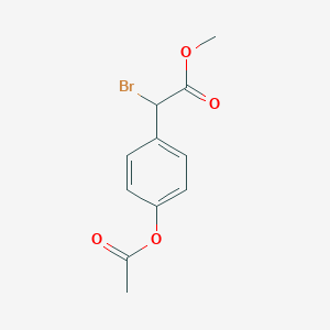 molecular formula C11H11BrO4 B8549879 Methyl 2-(4-acetoxyphenyl)-2-bromoacetate 