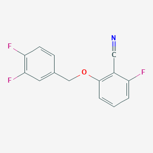 molecular formula C14H8F3NO B8549954 2-Fluoro-6-(3,4-difluorophenylmethoxy)benzonitrile 