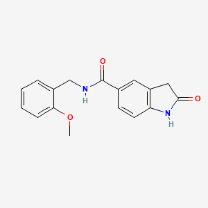 molecular formula C17H16N2O3 B8549958 N-(2-Methoxybenzyl)-2-oxoindoline-5-carboxamide 