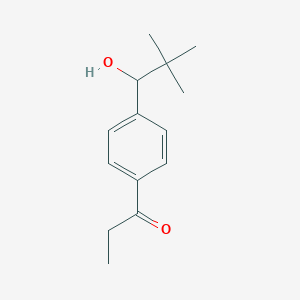 molecular formula C14H20O2 B8549963 1-[4-(1-Hydroxy-2,2-dimethylpropyl)phenyl]propan-1-one CAS No. 59793-78-1