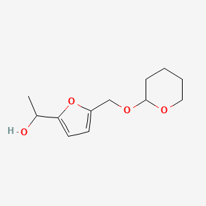 molecular formula C12H18O4 B8549978 1-[5-(Tetrahydro-pyran-2-yloxymethyl)-furan-2-yl]-ethanol 