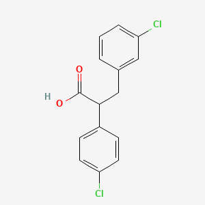 molecular formula C15H12Cl2O2 B8550031 3-Chloro-alpha-(4-chlorophenyl)benzenepropanoic acid 