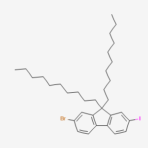 molecular formula C33H48BrI B8550050 2-Bromo-9,9-didecyl-7-iodo-9H-fluorene CAS No. 517874-05-4