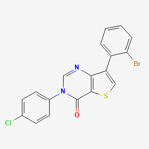 molecular formula C18H10BrClN2OS B8550054 7-(2-Bromophenyl)-3-(4-chlorophenyl)thieno[3,2-d]pyrimidin-4(3H)-one 