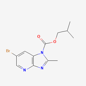 molecular formula C12H14BrN3O2 B8550056 isobutyl 6-bromo-2-methyl-1H-imidazo[4,5-b]pyridine-1-carboxylate 