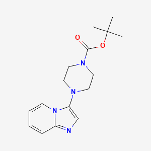 molecular formula C16H22N4O2 B8550065 1-Piperazinecarboxylic acid,4-imidazo[1,2-a]pyridin-3-yl-,1,1-dimethylethyl ester 