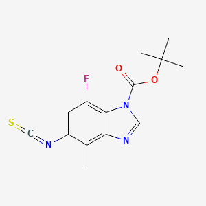 molecular formula C14H14FN3O2S B8550068 1h-Benzimidazole-1-carboxylic acid,7-fluoro-5-isothiocyanato-4-methyl-,1,1-dimethylethyl ester 