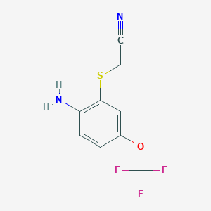 molecular formula C9H7F3N2OS B8550194 2-[2-Amino-5-(trifluoromethoxy)phenylthio]-acetonitrile 