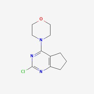 molecular formula C11H14ClN3O B8550198 2-Chloro-4-morpholin-4-yl-6,7-dihydro-5H-cyclopentapyrimidine CAS No. 76780-99-9