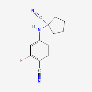 molecular formula C13H12FN3 B8550243 4-(1-Cyanocyclopentylamino)-2-fluorobenzonitrile 