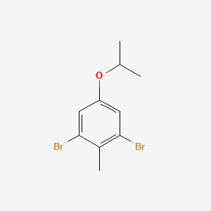 molecular formula C10H12Br2O B8550263 1,3-Dibromo-5-isopropoxy-2-methyl-benzene 