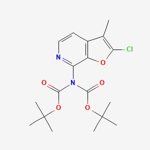 molecular formula C18H23ClN2O5 B8550292 Di-tert-butyl (2-chloro-3-methylfuro[2,3-c]pyridin-7-yl)imidodicarbonate 