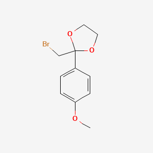 molecular formula C11H13BrO3 B8550318 2-Bromomethyl-2-(4'-methoxy-phenyl)-1,3-dioxolane 