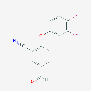 molecular formula C14H7F2NO2 B8550344 2-(3,4-Difluorophenoxy)-5-formylbenzonitrile 