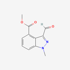 molecular formula C11H10N2O3 B8550386 methyl 3-formyl-1-methyl-1H-indazole-4-carboxylate 