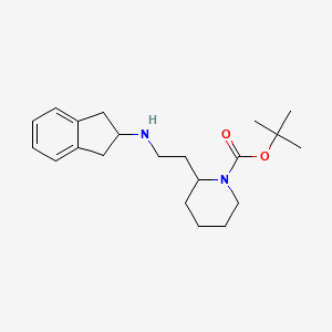 molecular formula C21H32N2O2 B8550408 2-[2-((Indan-2-yl)amino)ethyl]piperidine-1-carboxylic acid tert-butyl ester 