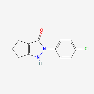 molecular formula C12H11ClN2O B8550454 2-(4-chlorophenyl)-1,4,5,6-tetrahydrocyclopentapyrazol-3(2H)-one 