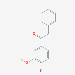 molecular formula C15H13FO2 B8550526 1-(4-Fluoro-3-methoxyphenyl)-2-phenylethanone 