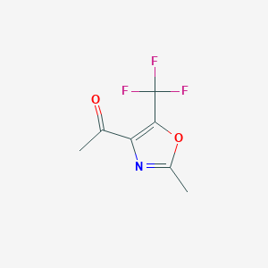 molecular formula C7H6F3NO2 B8550529 1-(2-Methyl-5-trifluoromethyl-oxazol-4-yl)-ethanone 