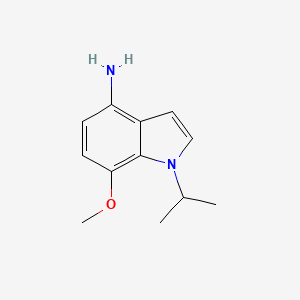 molecular formula C12H16N2O B8550547 1-Isopropyl-7-methoxy-1H-indol-4-ylamine 