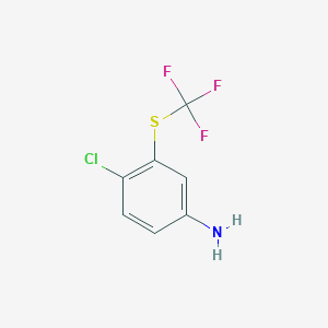 molecular formula C7H5ClF3NS B8550686 4-Chloro-3-trifluoromethylsulfanyl-phenylamine 