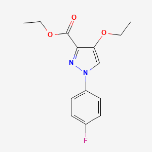 molecular formula C14H15FN2O3 B8550714 Ethyl 4-ethoxy-1-(4-fluorophenyl)pyrazole-3-carboxylate 