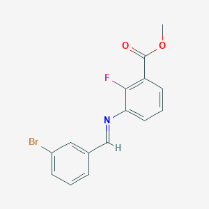 molecular formula C15H11BrFNO2 B8550737 3-[(3-Bromobenzylidene)amino]-2-fluorobenzoic acid methyl ester 