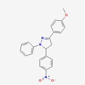 molecular formula C22H19N3O3 B8550744 3-(4-Methoxyphenyl)-5-(4-nitrophenyl)-1-phenyl-2-pyrazoline CAS No. 19268-77-0