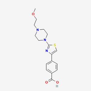 molecular formula C17H21N3O3S B8550755 Benzoic acid, 4-[2-[4-(2-methoxyethyl)-1-piperazinyl]-4-thiazolyl]- CAS No. 860343-99-3